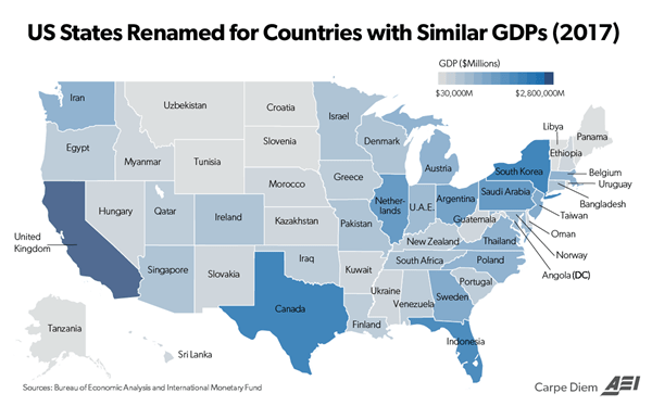State Nation GDP Chart Map